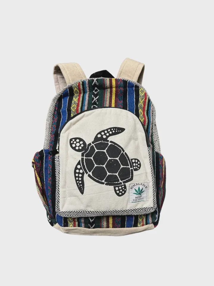 Cotton Hemp Turtle Mini Backpack
