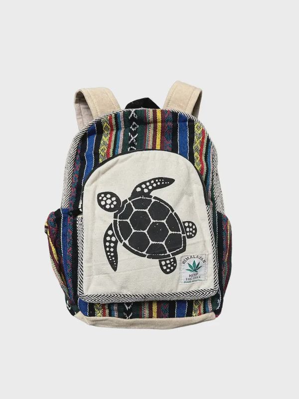 Cotton Hemp Turtle Mini Backpack