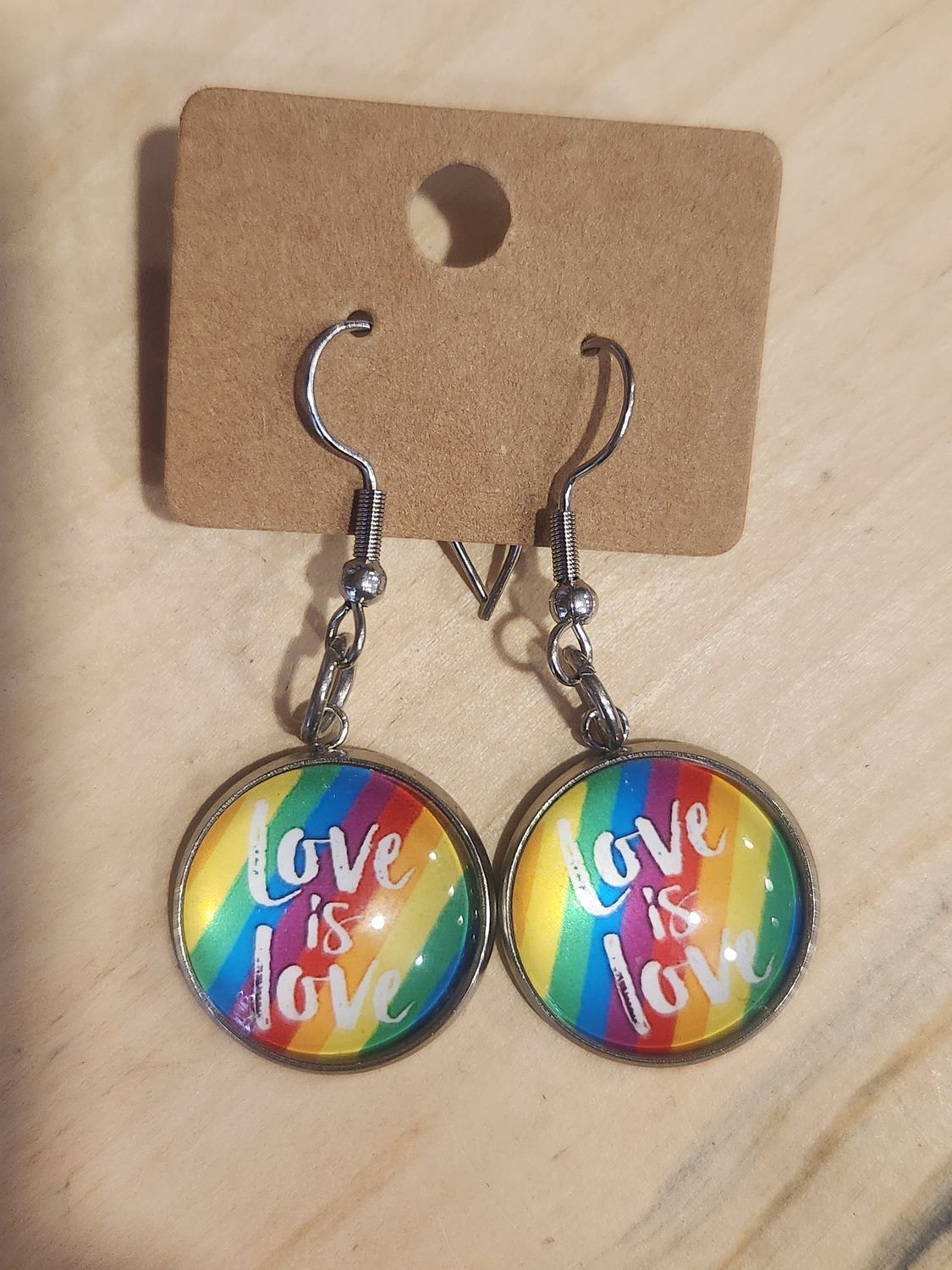 Pride Earrings by Momo, design: Love is Love