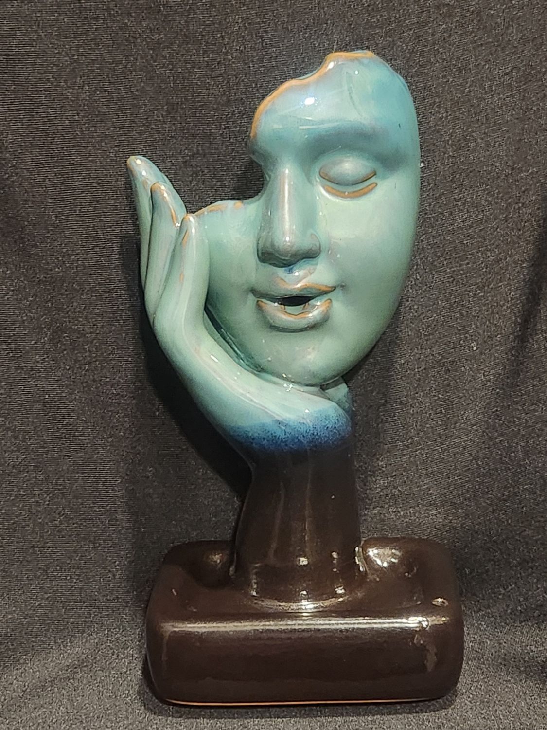 Backflow incense burner (face), color: green
