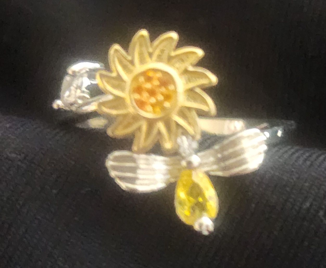 Adjustable Rings, style: sunflower