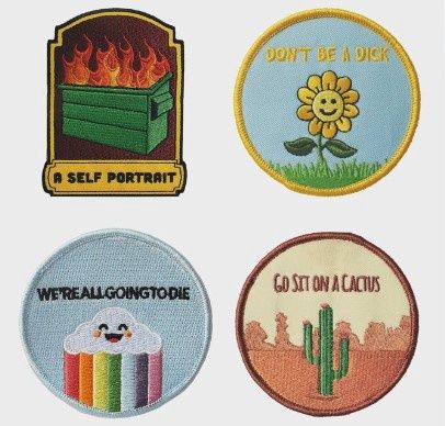 Retrograde Embroidered Patches