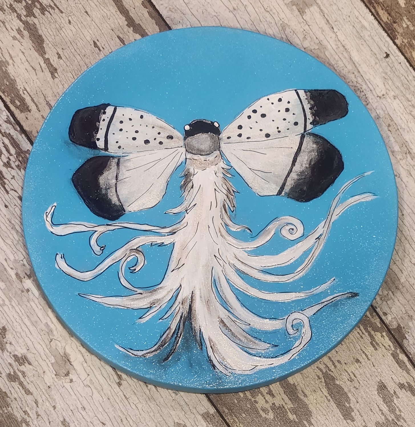 7&quot; Round Canvas Wax Insect Painting