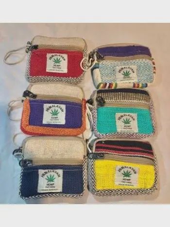 Cotton Hemp Coin Purse, color: Hemp