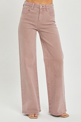 Risen High Rise Tummy Control Wide Leg Mauve