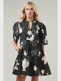 Caren Rose Split Neck Dress