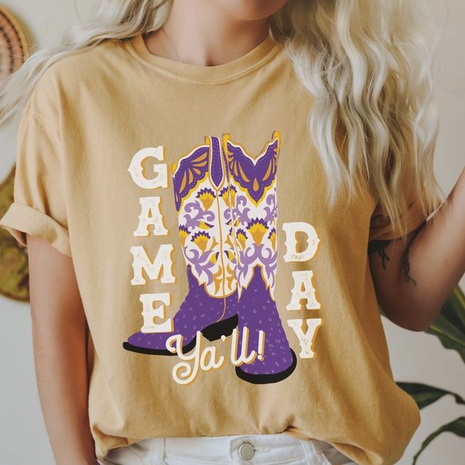 Plus LSU Tigers Game Day Ya&#39;ll Tee-LT. MUSTARD