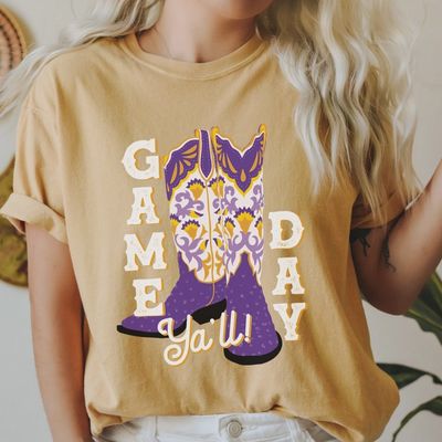 Plus LSU Tigers Game Day Ya&#39;ll Tee-LT. MUSTARD
