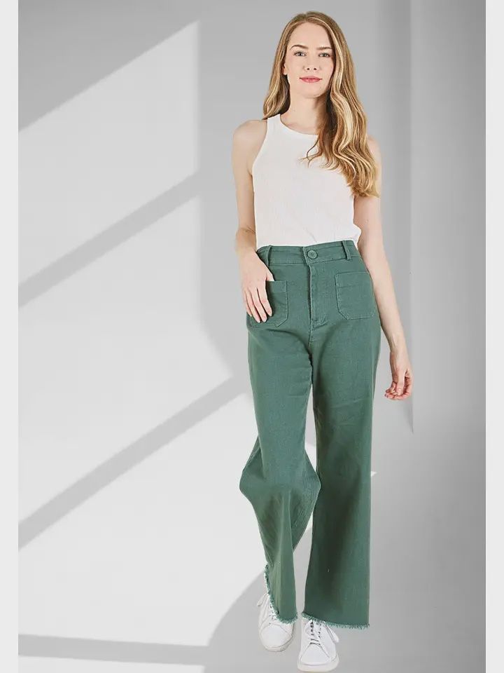 Plus Kate 4 Pocket Stretchy Twill Pants-TEAL