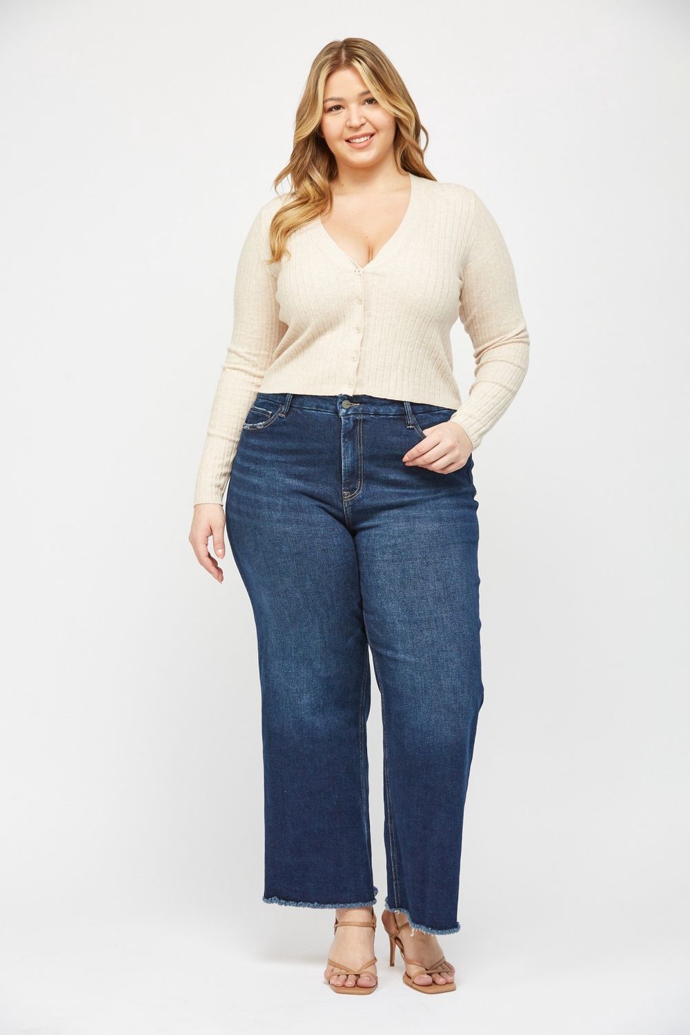 Plus Mica Festival Stretch High Rise Wide Leg -ULTRAMARINE