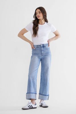 Mica High Rise Cuffed Denim-CAPRI BLUE