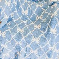 Blue Bow Luxury Blanket