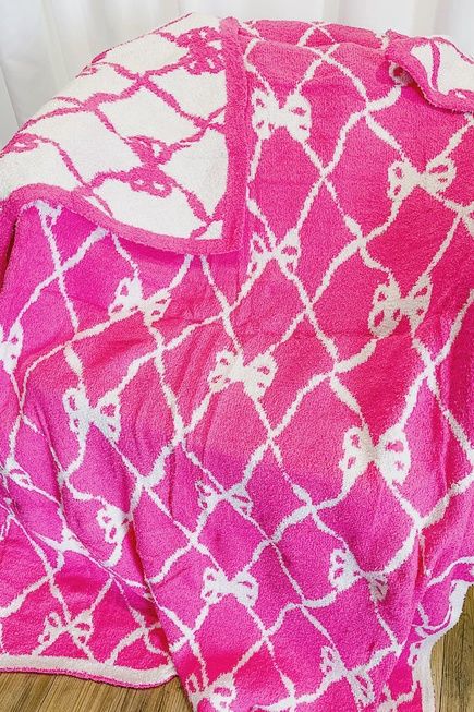 Pink Bow Luxury Blanket
