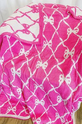 Pink Bow Luxury Blanket