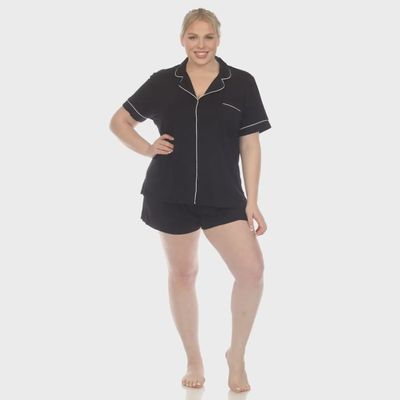 Plus Bamboo Pajama Set-BLACK