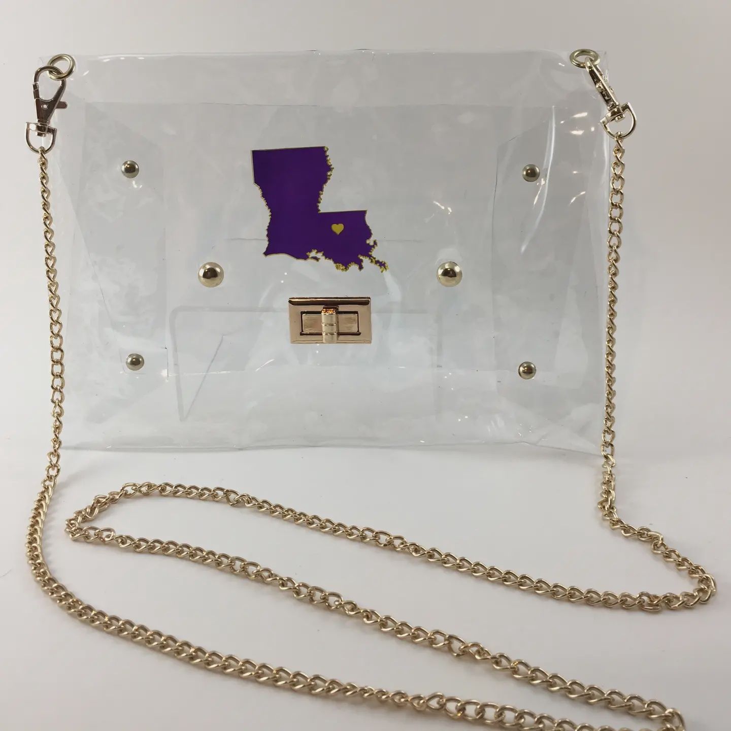 Purple &amp; Gold LA State Clear Bag