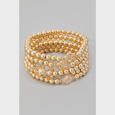 Metallic Beaded Bracelet Set