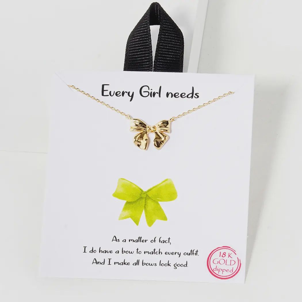 Every Girl needs Ribbon Bow Necklace