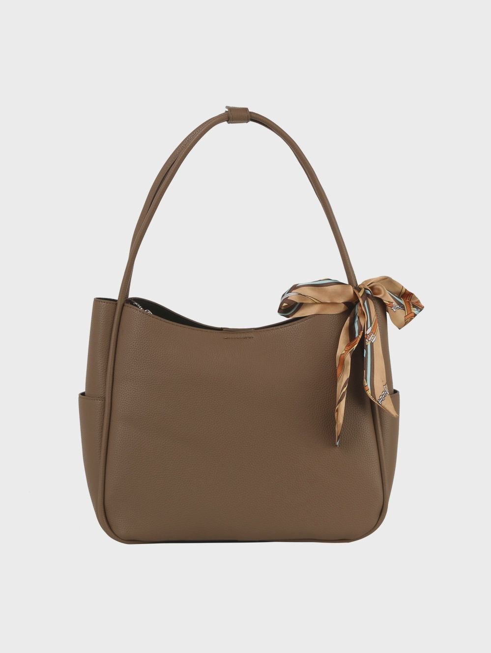 Caitlen Triple Compartment Tote w/scarf - STONE