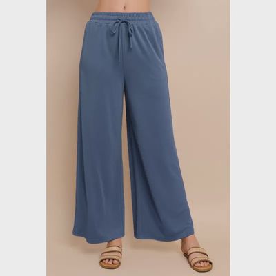 Plus Modal Knit Jersey Pants - DENIM BLUE