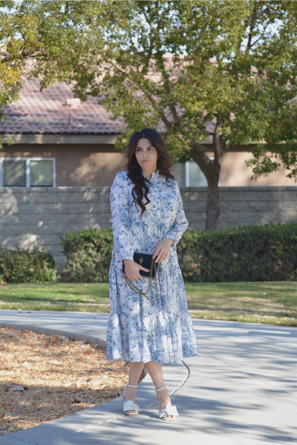 Plus Morocco Blue Floral Dress