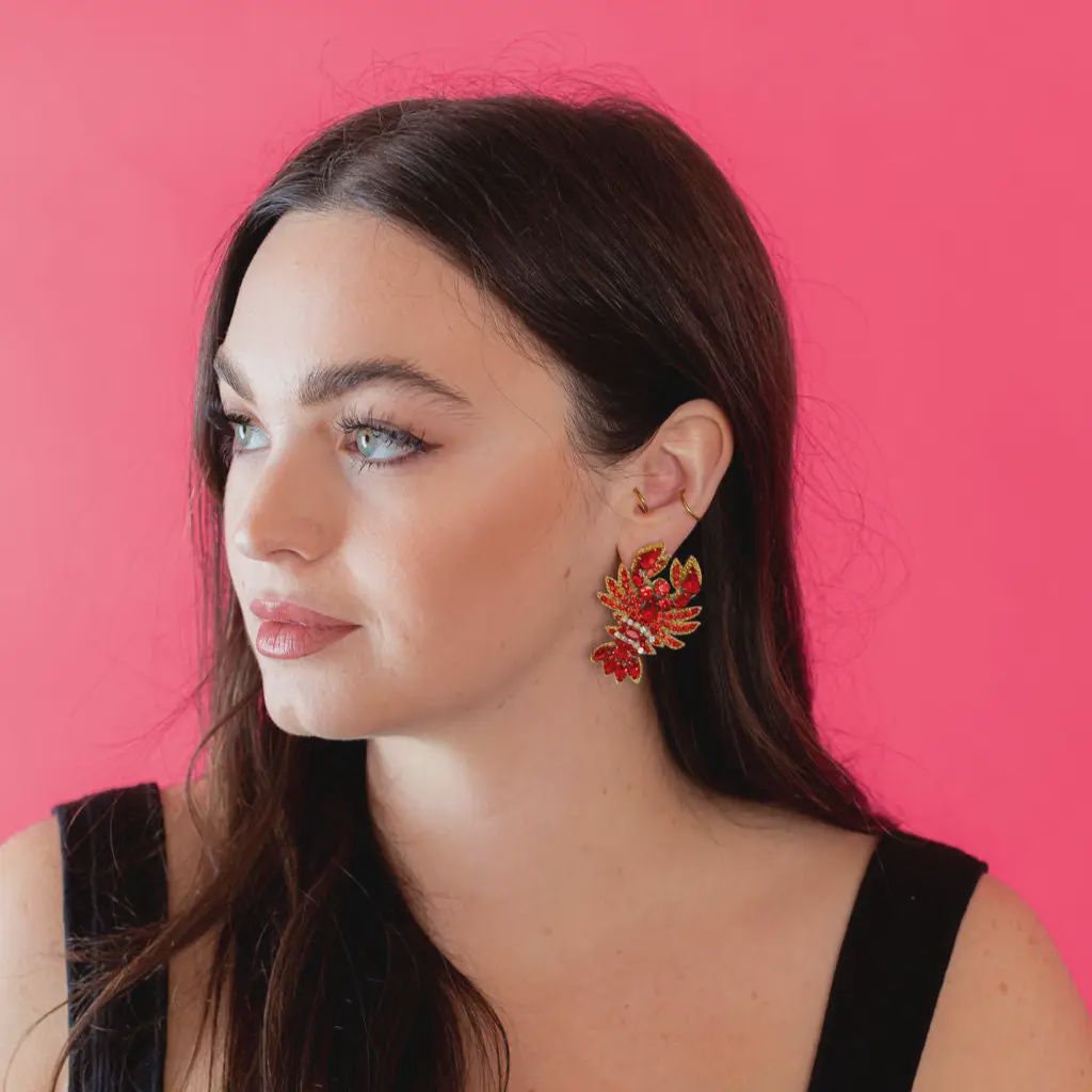 Crawfish Rhinestone Earrings
