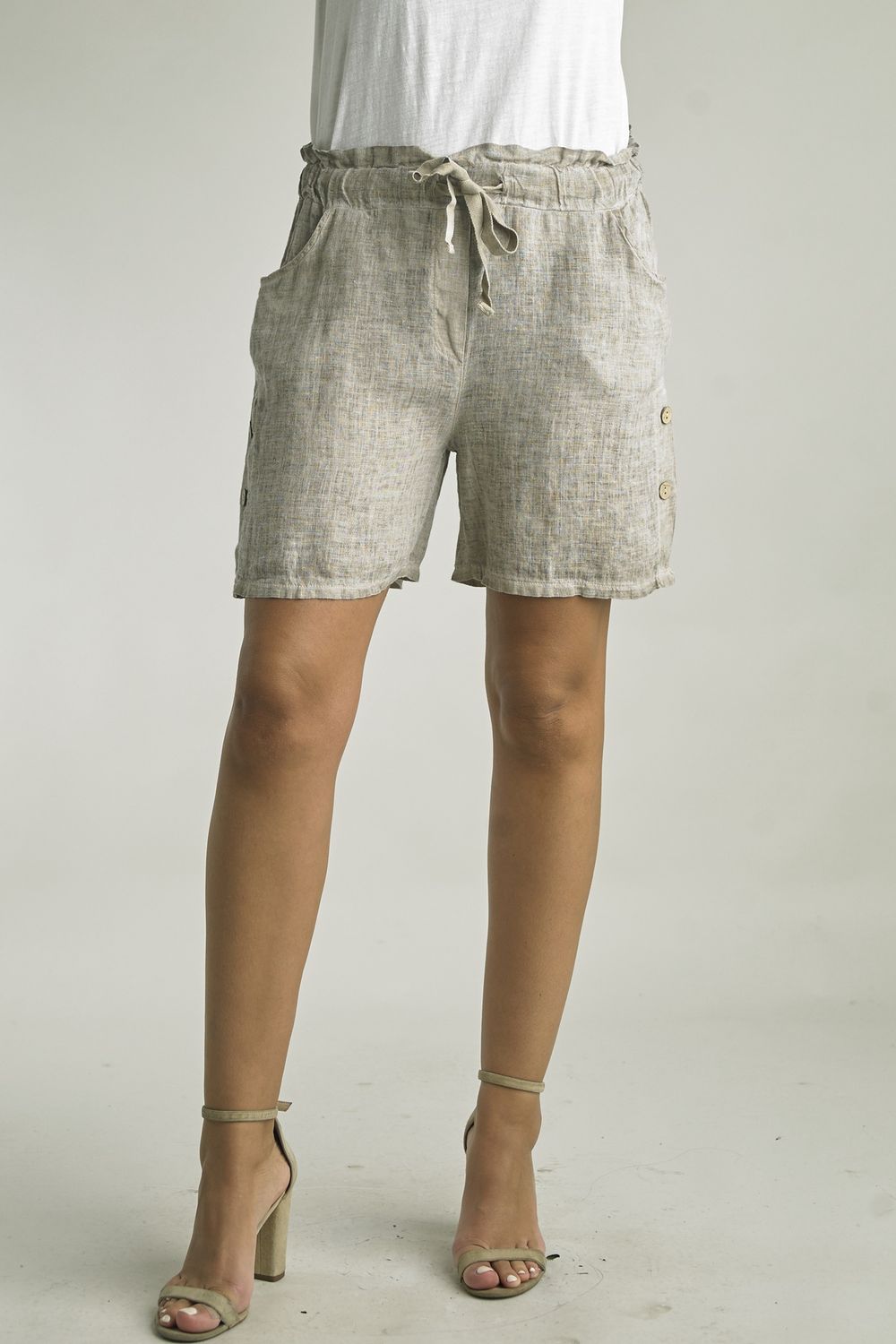 Linen Shorts - TAUPE