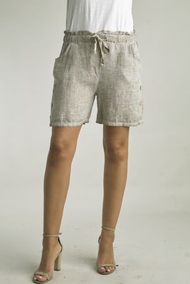 Linen Shorts - TAUPE