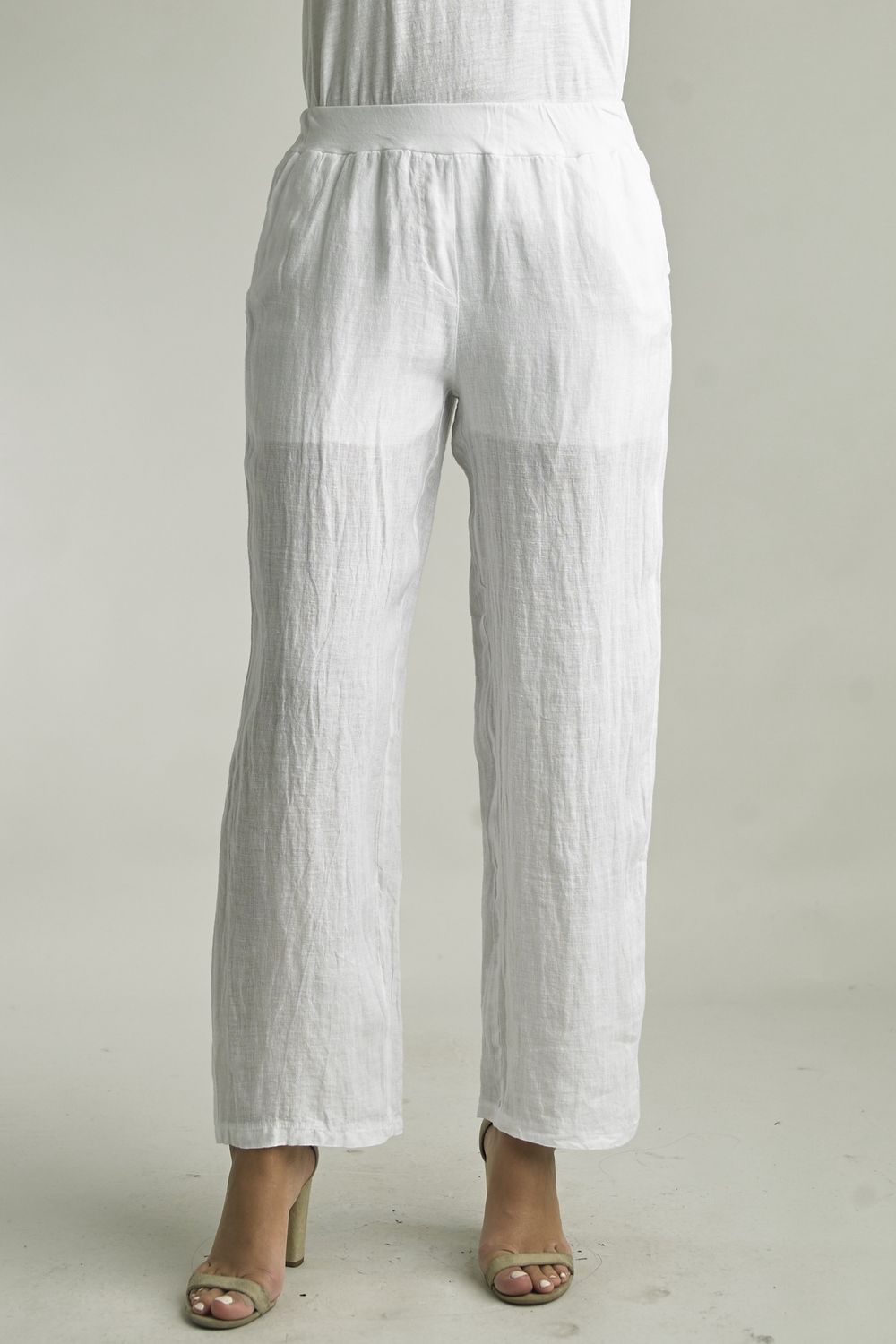 Linen Wide Leg Pants - WHITE