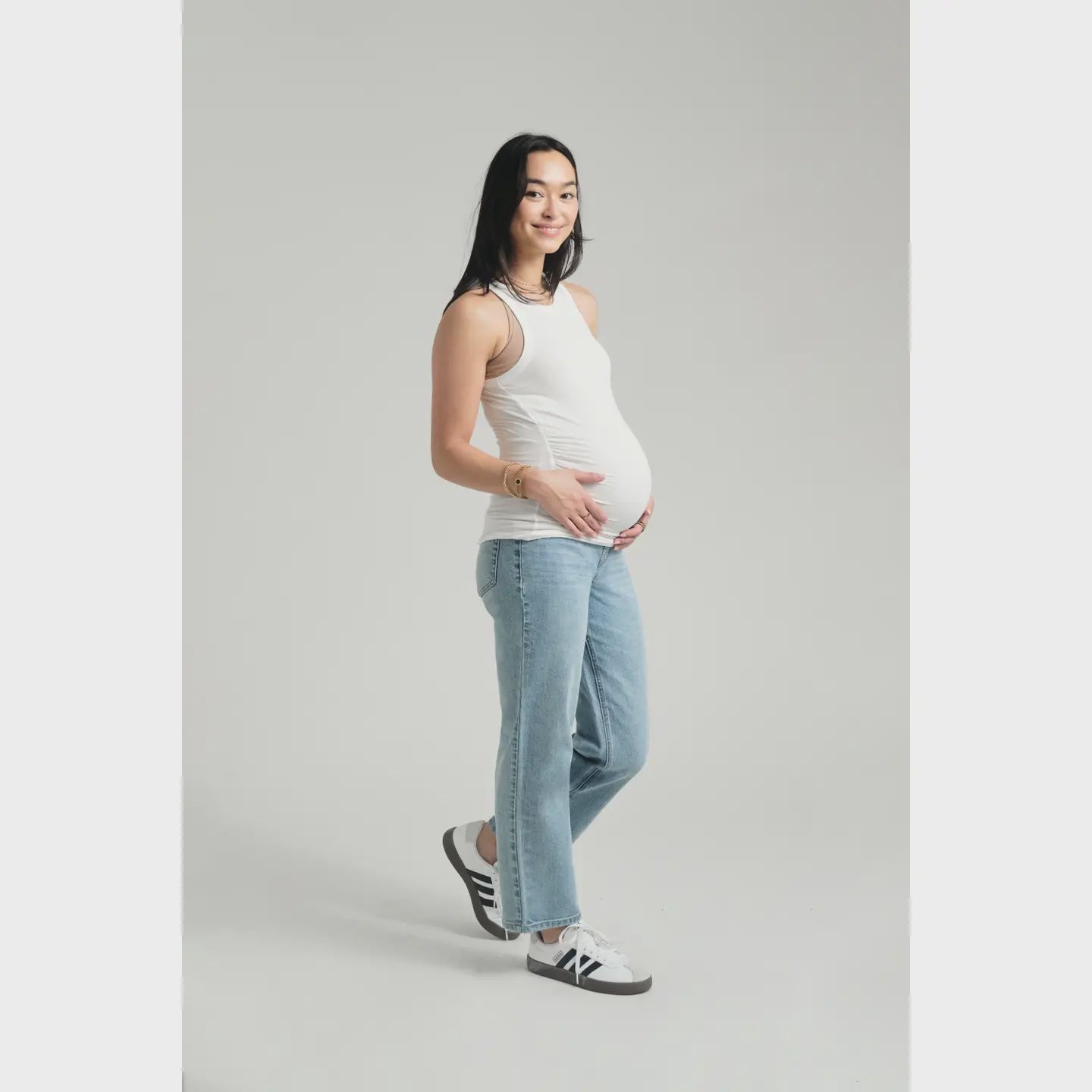 Maternity Dad Jean w/Belly Band - LIGHT WASH