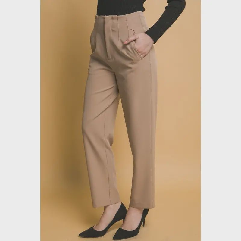High Waisted Dress Pants - KHAKI