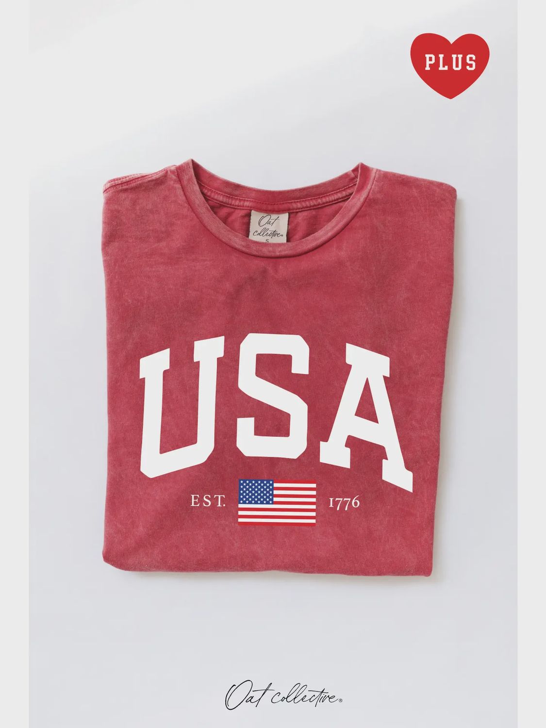 Plus USA Graphic T-Shirt - CARDINAL