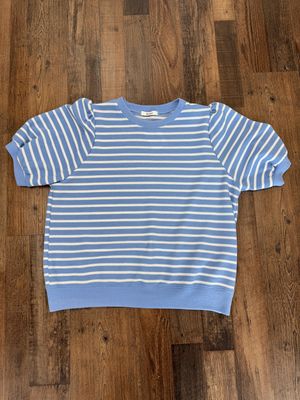 Sailor Stripe Cloudy Knit Top - BLUE