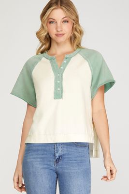 Raglan Color Block Top
