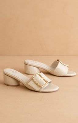 Tucson Bamboo Low Heel Sandal - BEIGE