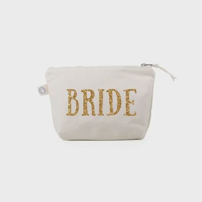 BRIDE - Natural Makeup Bag in Gold Glitter