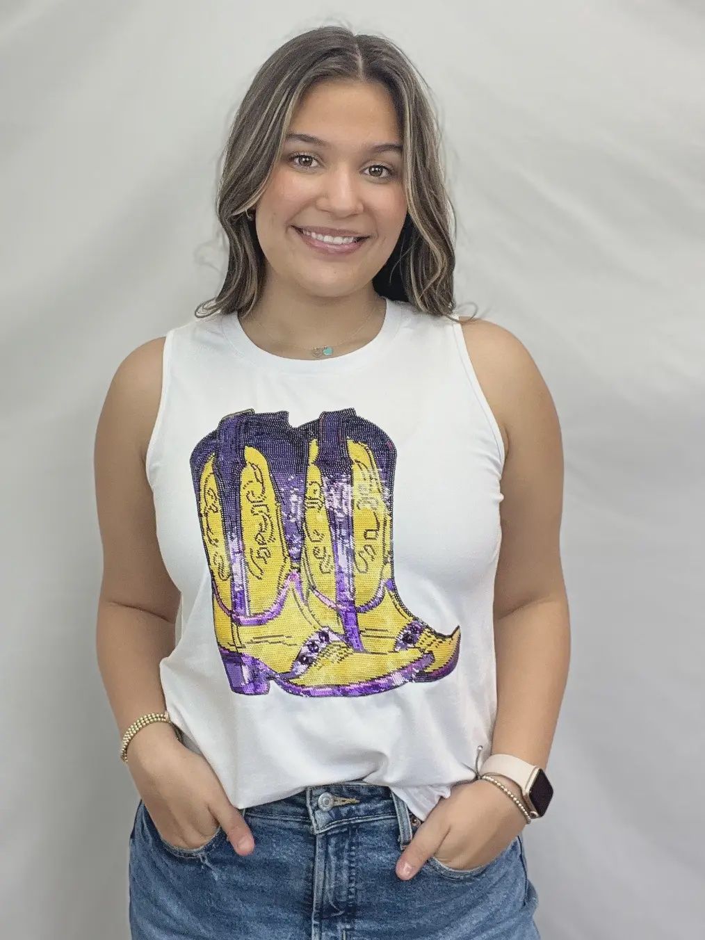 Bayou Boots Sequin Tank