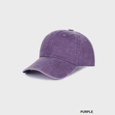 Vintage Washed Baseball Cap - PURPLE