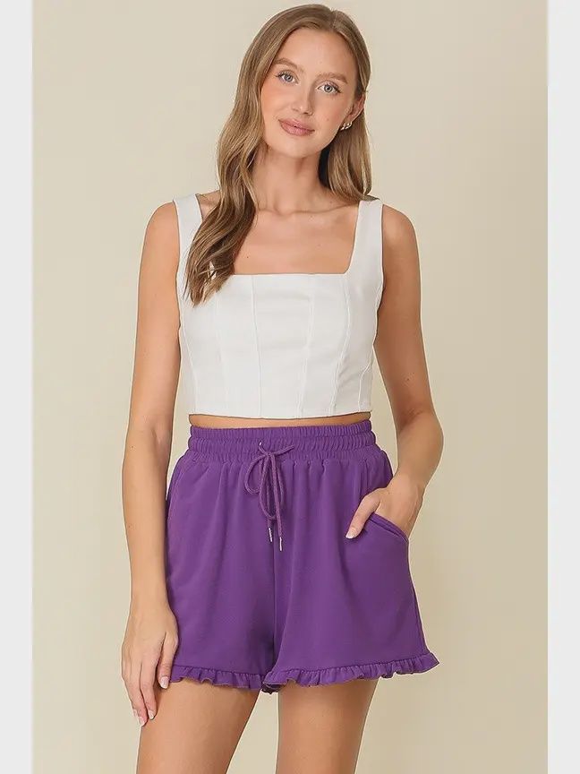 Game Day High Waist Shorts  - PURPLE