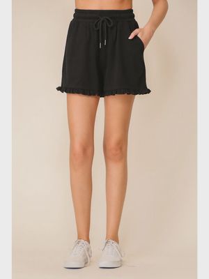 Game Day High Waist Shorts - BLACK
