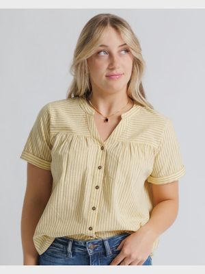 Melissa Yellow Striped S/S Blouse