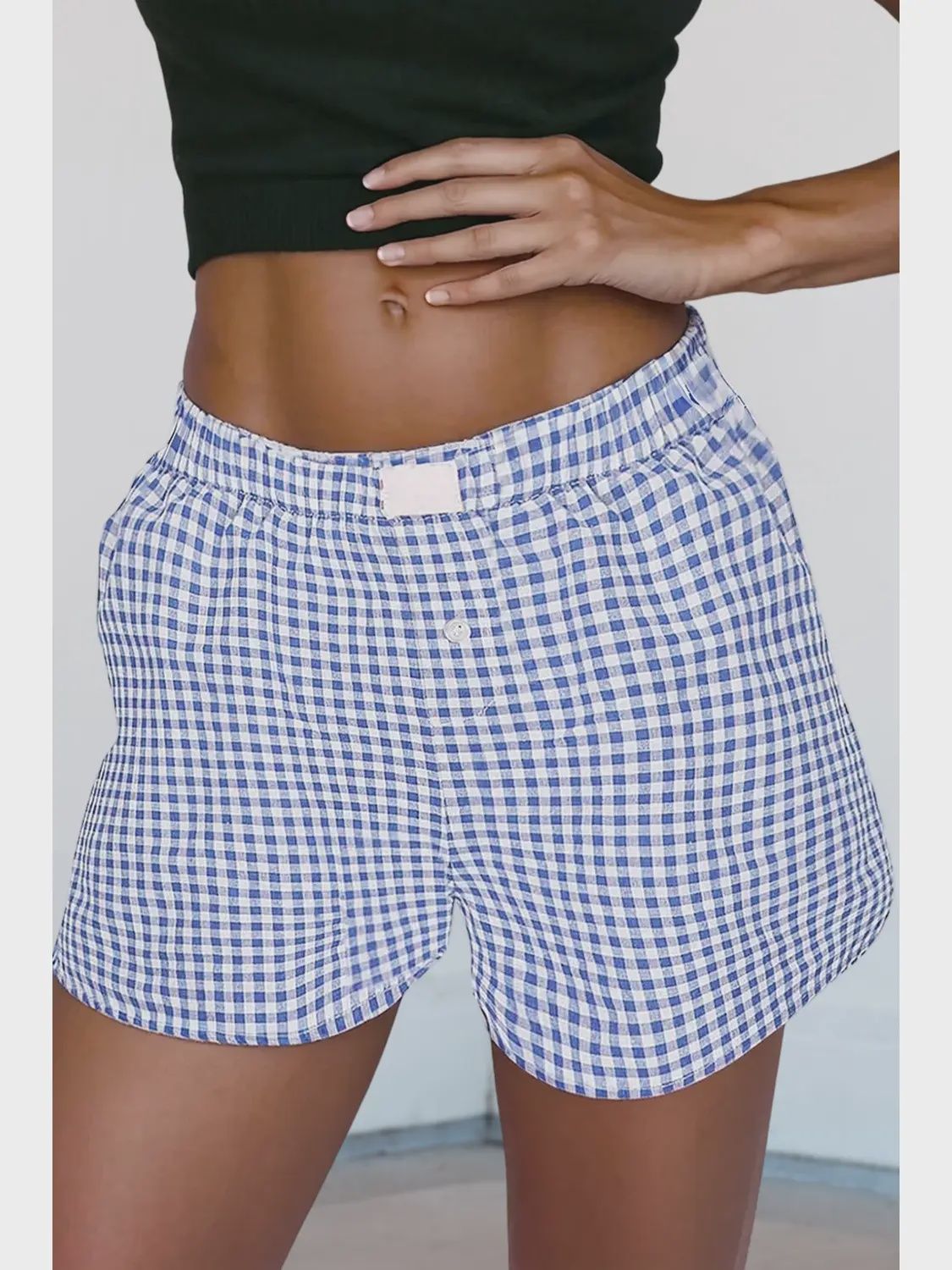 Blue Gingham Shorts