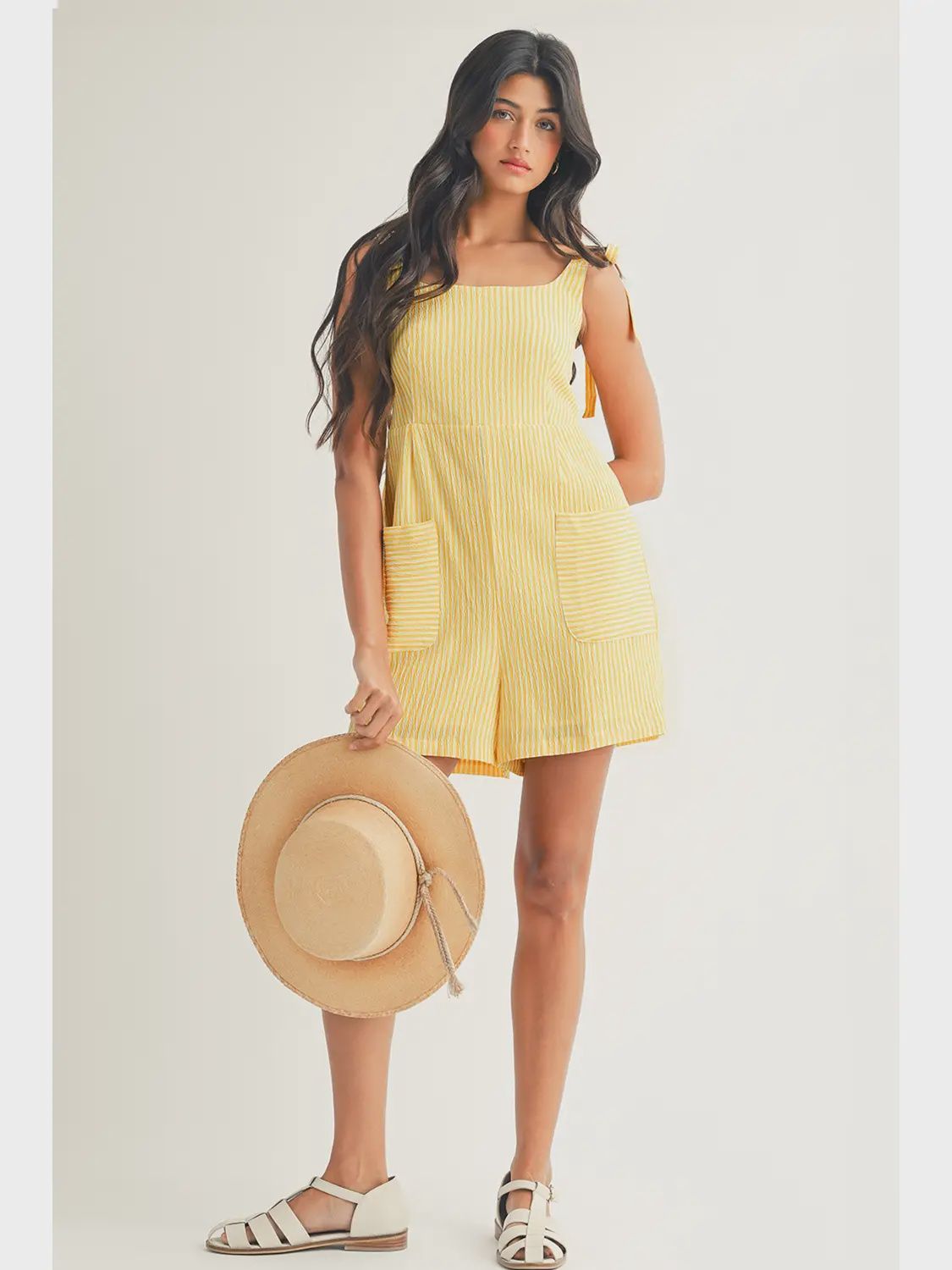 Yellow Stripe Romper
