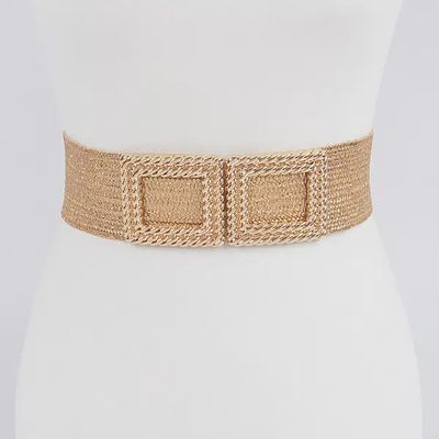 Plus Double Buckle Elastic Belt - GOLD