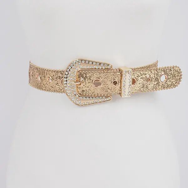 Plus Rhinestone Glitter Belt - GOLD