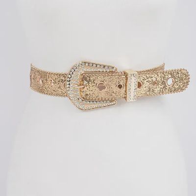 Plus Rhinestone Glitter Belt - GOLD