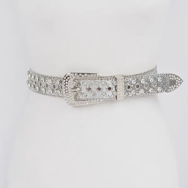 Rhinestone Glitter Belt - SILVER