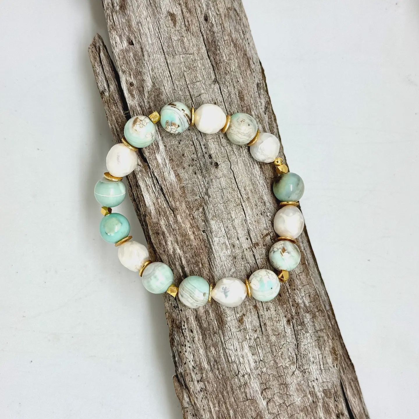 Baroque Pearl Jasper Stretch Bracelet