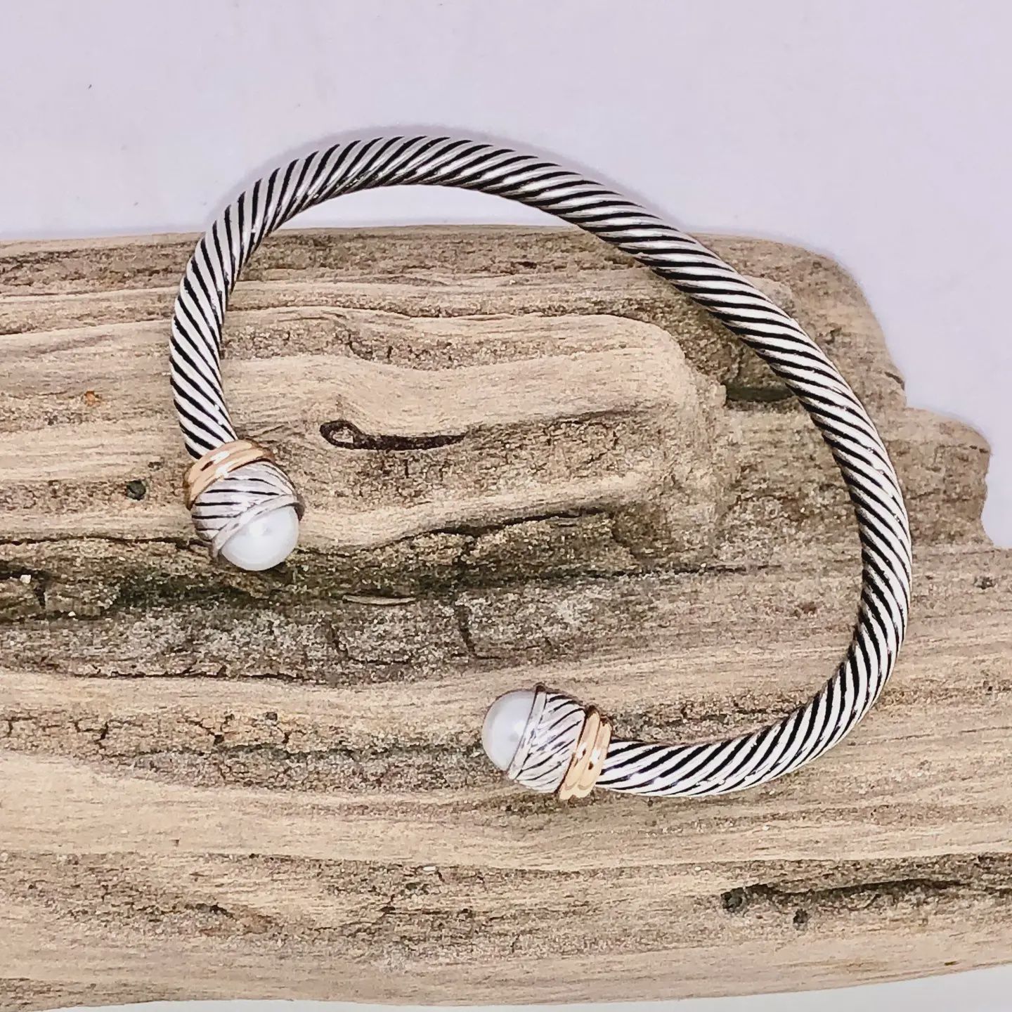 White Pearl Cuff Bracelet