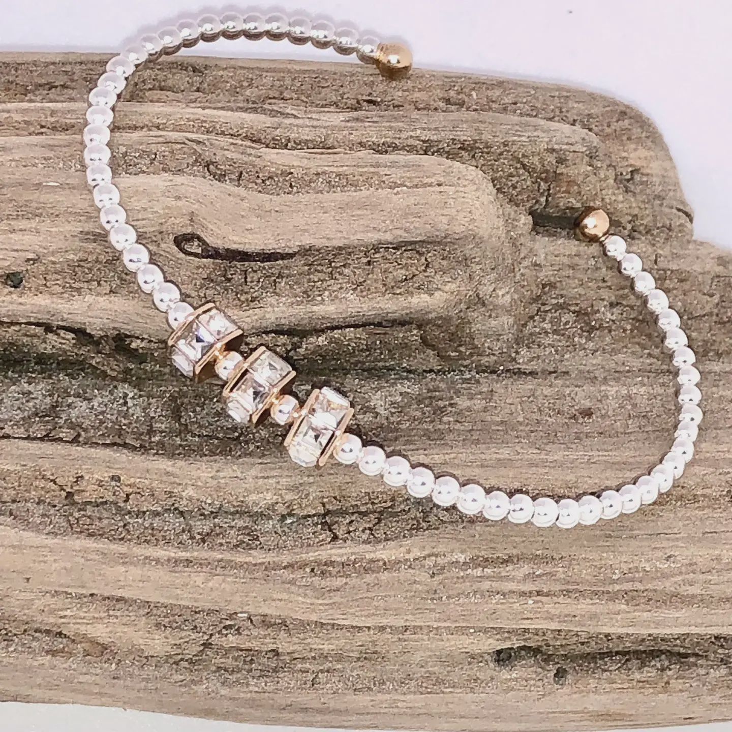 Beveled Glass Cuff Bracelet